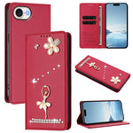 Étui de téléphone en cuir végétalien Ballet Girl avec diamants et protection RFID, pour iPhone 17e / 16e, pour iPhone 17 Pro Max, pour iPhone 17 Pro, pour iPhone 17, pour iPhone Air, pour iPhone 16 Pro Max