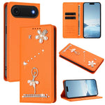 Étui de téléphone en cuir végétalien Ballet Girl avec diamants et protection RFID, pour iPhone 17e / 16e, pour iPhone 17 Pro Max, pour iPhone 17 Pro, pour iPhone 17, pour iPhone Air, pour iPhone 16 Pro Max