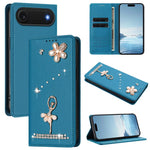 Étui de téléphone en cuir végétalien Ballet Girl avec diamants et protection RFID, pour iPhone 17e / 16e, pour iPhone 17 Pro Max, pour iPhone 17 Pro, pour iPhone 17, pour iPhone Air, pour iPhone 16 Pro Max