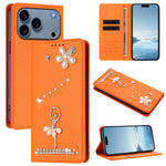 Étui de téléphone en cuir végétalien Ballet Girl avec diamants et protection RFID, pour iPhone 17e / 16e, pour iPhone 17 Pro Max, pour iPhone 17 Pro, pour iPhone 17, pour iPhone Air, pour iPhone 16 Pro Max