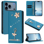 Étui de téléphone en cuir végétalien Ballet Girl avec diamants et protection RFID, pour iPhone 17e / 16e, pour iPhone 17 Pro Max, pour iPhone 17 Pro, pour iPhone 17, pour iPhone Air, pour iPhone 16 Pro Max