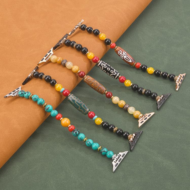 Bracelet de montre tibétain en perles, Pour Apple Watch 46mm / 49mm / 45mm / 44mm, Pour Apple Watch 42mm / 41mm / 40mm / 38mm