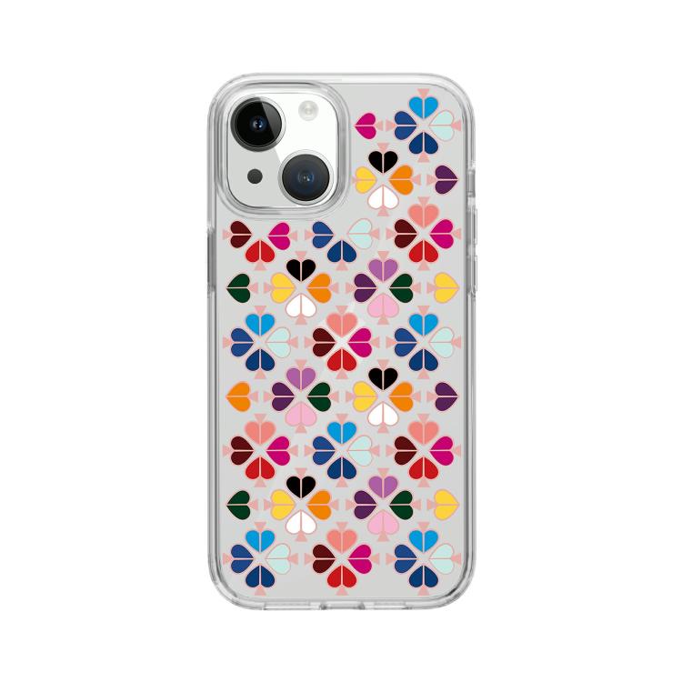 Coque de téléphone transparente en cristal avec motif cœur rouge, pour iPhone 13