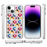 Coque de téléphone transparente en cristal avec motif cœur rouge, pour iPhone 13