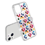 Coque de téléphone transparente en cristal avec motif cœur rouge, pour iPhone 13