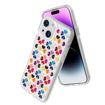 Coque de téléphone transparente en cristal avec motif cœur rouge, pour iPhone 13
