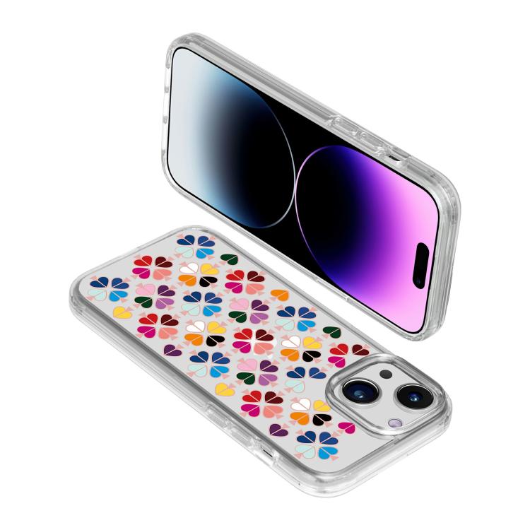 Coque de téléphone transparente en cristal avec motif cœur rouge, pour iPhone 13