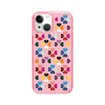 Coque de téléphone transparente en cristal avec motif cœur rouge, pour iPhone 13