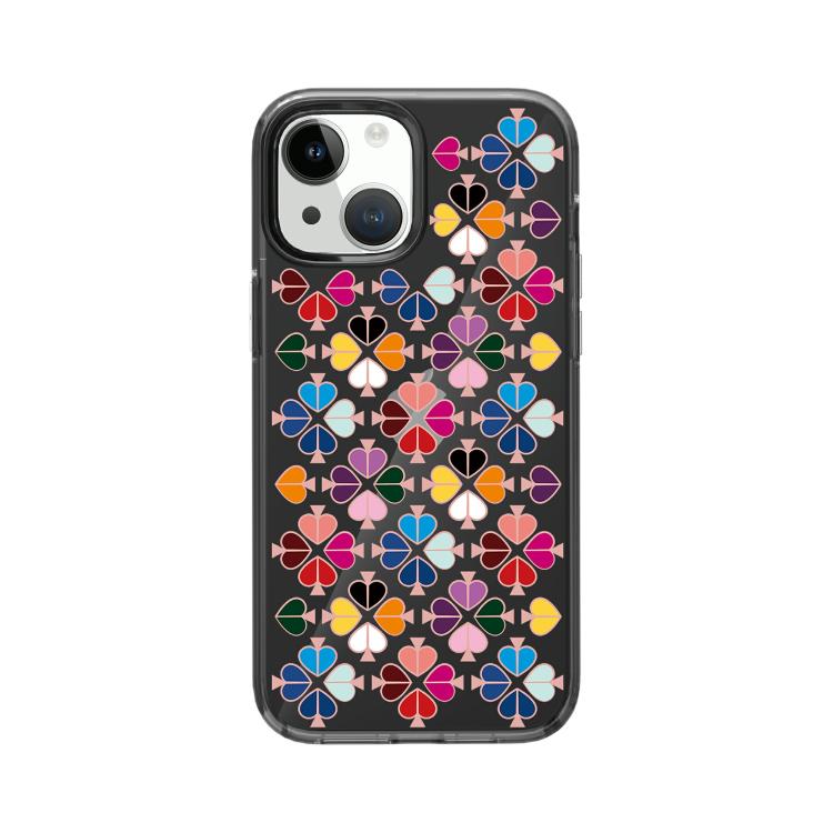 Coque de téléphone transparente en cristal avec motif cœur rouge, pour iPhone 13