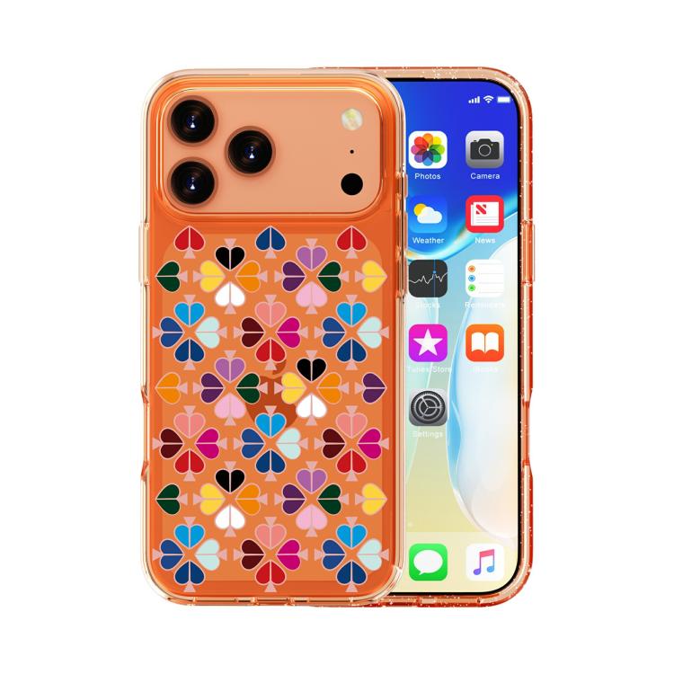 Coque de téléphone transparente en cristal avec motif de cœur rouge, pour iPhone 17 Pro Max, pour iPhone 17 Pro