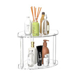 Étagère de Rangement d'Angle Double Couche en Acrylique Transparent, Organisateur de Bureau