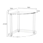 Étagère de Rangement d'Angle Double Couche en Acrylique Transparent, Organisateur de Bureau