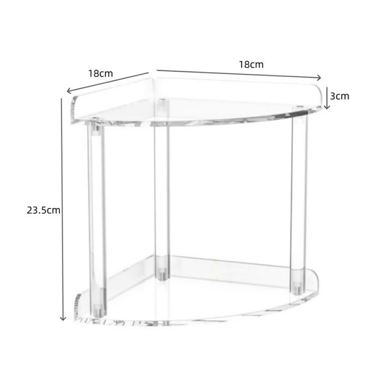 Étagère de Rangement d'Angle Double Couche en Acrylique Transparent, Organisateur de Bureau