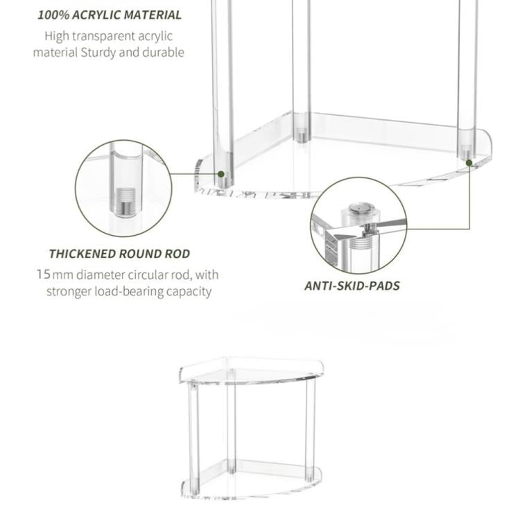 Étagère de Rangement d'Angle Double Couche en Acrylique Transparent, Organisateur de Bureau