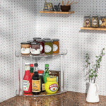 Étagère de Rangement d'Angle Double Couche en Acrylique Transparent, Organisateur de Bureau