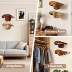 Wall-Mounted Clear Acrylic Three Holes Adjustable Cowboy Hat Storage Rack, Single Pack, 2pcs/Pack