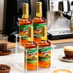 Présentoir de rangement pour sirops de café en acrylique transparent à double couche, pour comptoir de bar ou de cave à vin