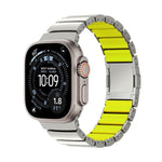 Bracelet de montre en alliage de titane et silicone avec fermoir magnétique à une perle, pour Apple Watch 46mm / 49mm / 45mm / 44mm, pour Apple Watch 42mm / 41mm / 40mm / 38mm