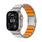 Bracelet de montre en alliage de titane et silicone avec fermoir magnétique à une perle, pour Apple Watch 46mm / 49mm / 45mm / 44mm, pour Apple Watch 42mm / 41mm / 40mm / 38mm