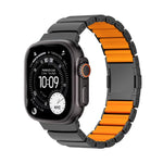 Bracelet de montre en alliage de titane et silicone avec fermoir magnétique à une perle, pour Apple Watch 46mm / 49mm / 45mm / 44mm, pour Apple Watch 42mm / 41mm / 40mm / 38mm