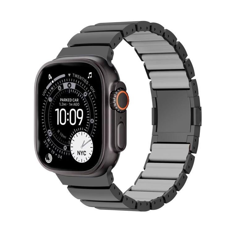 Bracelet de montre en alliage de titane et silicone avec fermoir magnétique à une perle, pour Apple Watch 46mm / 49mm / 45mm / 44mm, pour Apple Watch 42mm / 41mm / 40mm / 38mm