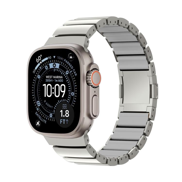 Bracelet de montre en alliage de titane et silicone avec fermoir magnétique à une perle, pour Apple Watch 46mm / 49mm / 45mm / 44mm, pour Apple Watch 42mm / 41mm / 40mm / 38mm