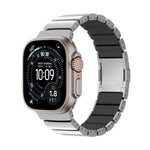 Bracelet de montre en alliage de titane et silicone avec fermoir magnétique à une perle, pour Apple Watch 46mm / 49mm / 45mm / 44mm, pour Apple Watch 42mm / 41mm / 40mm / 38mm