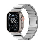 Bracelet de montre en alliage de titane et silicone avec fermoir magnétique à une perle, pour Apple Watch 46mm / 49mm / 45mm / 44mm, pour Apple Watch 42mm / 41mm / 40mm / 38mm