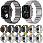 Bracelet de montre en alliage de titane et silicone avec fermoir magnétique à une perle, pour Apple Watch 46mm / 49mm / 45mm / 44mm, pour Apple Watch 42mm / 41mm / 40mm / 38mm
