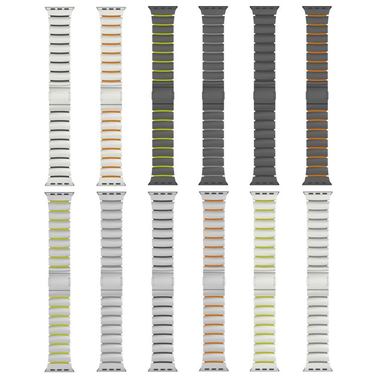 Bracelet de montre en alliage de titane et silicone avec fermoir magnétique à une perle, pour Apple Watch 46mm / 49mm / 45mm / 44mm, pour Apple Watch 42mm / 41mm / 40mm / 38mm