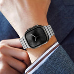 Bracelet de montre en alliage de titane et silicone avec fermoir magnétique à une perle, pour Apple Watch 46mm / 49mm / 45mm / 44mm, pour Apple Watch 42mm / 41mm / 40mm / 38mm