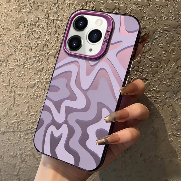Étui de téléphone PC 2-en-1 givré avec motif à rayures ondulées, pour iPhone 11, pour iPhone 11 Pro, pour iPhone X / XS, pour iPhone XR, pour iPhone XS Max, pour iPhone 8 Plus / 7 Plus