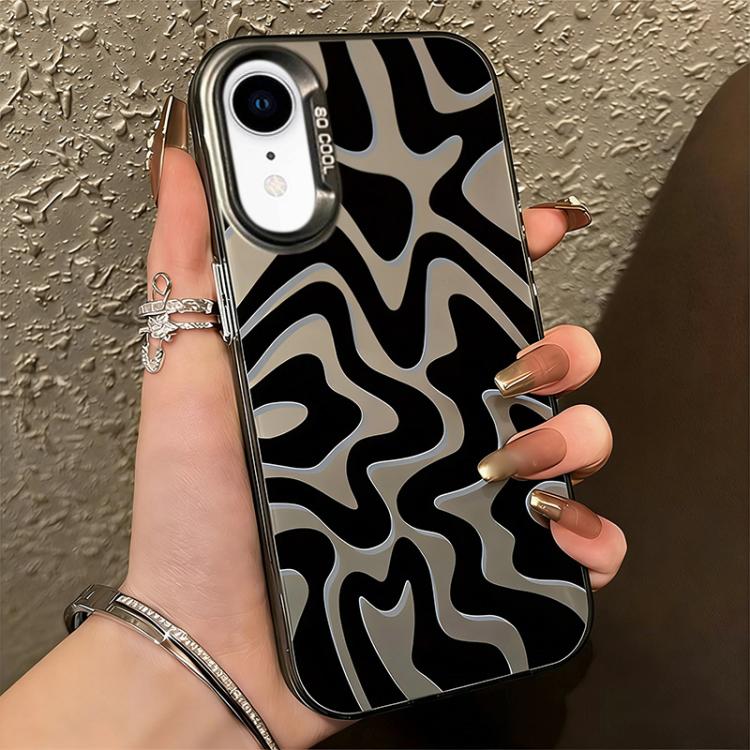 Étui de téléphone PC 2-en-1 givré avec motif à rayures ondulées, pour iPhone 11, pour iPhone 11 Pro, pour iPhone X / XS, pour iPhone XR, pour iPhone XS Max, pour iPhone 8 Plus / 7 Plus