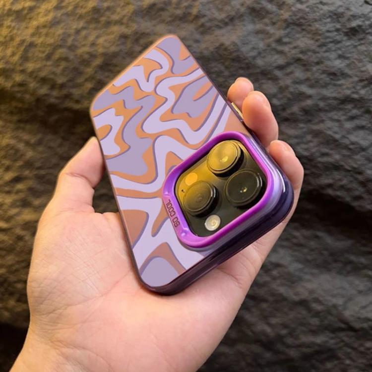 Étui de téléphone PC 2-en-1 givré avec motif à rayures ondulées, pour iPhone 11, pour iPhone 11 Pro, pour iPhone X / XS, pour iPhone XR, pour iPhone XS Max, pour iPhone 8 Plus / 7 Plus