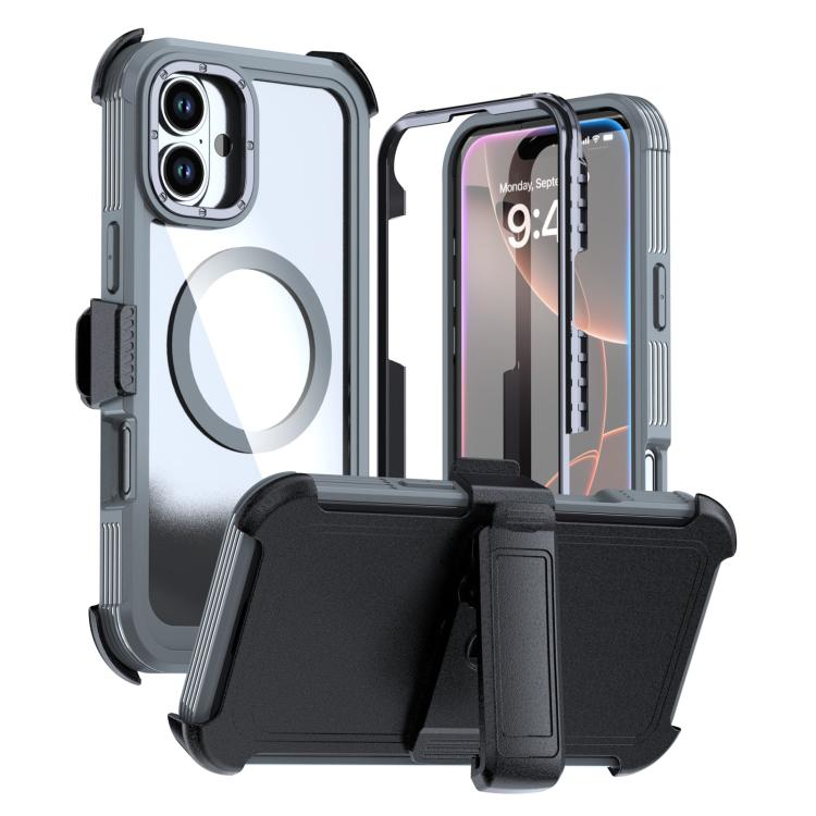 Coque magnétique en acrylique à couverture complète avec clip arrière, Pour iPhone 16 Plus, Pour iPhone 16, Pour iPhone 15 Pro Max, Pour iPhone 15 Pro, Pour iPhone 15 Plus / 14 Plus, Pour iPhone 15