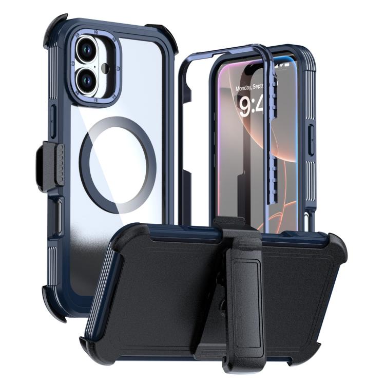 Coque magnétique en acrylique à couverture complète avec clip arrière, Pour iPhone 16 Plus, Pour iPhone 16, Pour iPhone 15 Pro Max, Pour iPhone 15 Pro, Pour iPhone 15 Plus / 14 Plus, Pour iPhone 15