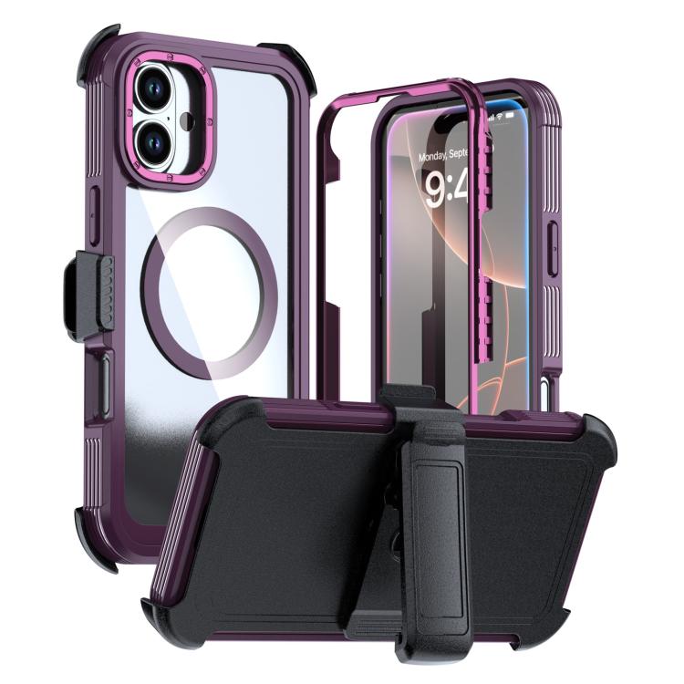 Coque magnétique en acrylique à couverture complète avec clip arrière, Pour iPhone 16 Plus, Pour iPhone 16, Pour iPhone 15 Pro Max, Pour iPhone 15 Pro, Pour iPhone 15 Plus / 14 Plus, Pour iPhone 15
