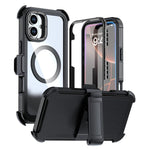 Coque magnétique en acrylique à couverture complète avec clip arrière, Pour iPhone 16 Plus, Pour iPhone 16, Pour iPhone 15 Pro Max, Pour iPhone 15 Pro, Pour iPhone 15 Plus / 14 Plus, Pour iPhone 15