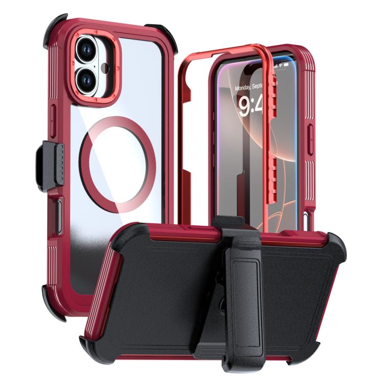 Coque magnétique en acrylique à couverture complète avec clip arrière, Pour iPhone 16 Plus, Pour iPhone 16, Pour iPhone 15 Pro Max, Pour iPhone 15 Pro, Pour iPhone 15 Plus / 14 Plus, Pour iPhone 15