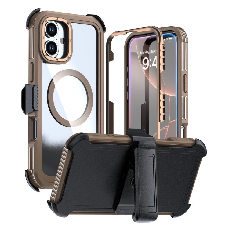 Coque magnétique en acrylique à couverture complète avec clip arrière, Pour iPhone 16 Plus, Pour iPhone 16, Pour iPhone 15 Pro Max, Pour iPhone 15 Pro, Pour iPhone 15 Plus / 14 Plus, Pour iPhone 15