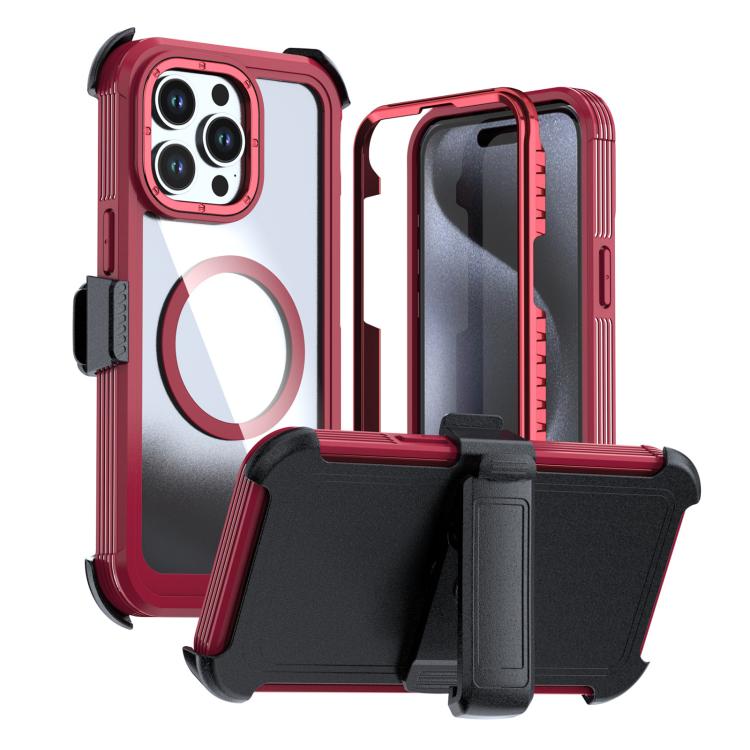 Coque magnétique en acrylique à couverture complète avec clip arrière, Pour iPhone 16 Plus, Pour iPhone 16, Pour iPhone 15 Pro Max, Pour iPhone 15 Pro, Pour iPhone 15 Plus / 14 Plus, Pour iPhone 15