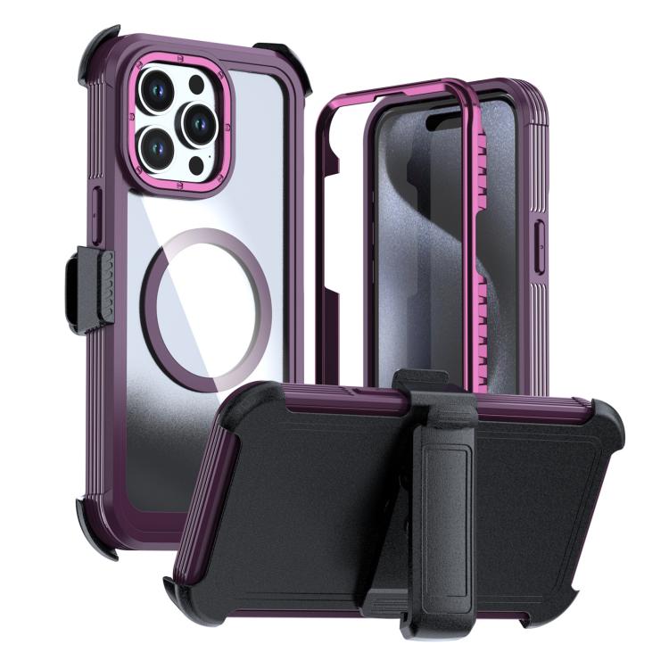 Coque magnétique en acrylique à couverture complète avec clip arrière, Pour iPhone 16 Plus, Pour iPhone 16, Pour iPhone 15 Pro Max, Pour iPhone 15 Pro, Pour iPhone 15 Plus / 14 Plus, Pour iPhone 15
