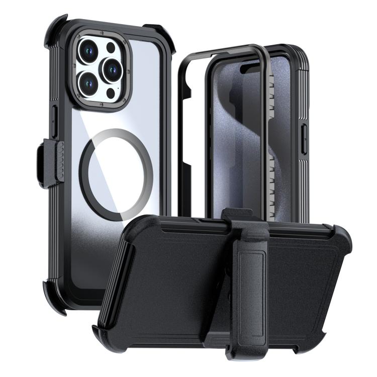 Coque magnétique en acrylique à couverture complète avec clip arrière, Pour iPhone 16 Plus, Pour iPhone 16, Pour iPhone 15 Pro Max, Pour iPhone 15 Pro, Pour iPhone 15 Plus / 14 Plus, Pour iPhone 15