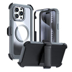 Coque magnétique en acrylique à couverture complète avec clip arrière, Pour iPhone 16 Plus, Pour iPhone 16, Pour iPhone 15 Pro Max, Pour iPhone 15 Pro, Pour iPhone 15 Plus / 14 Plus, Pour iPhone 15