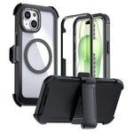 Coque magnétique en acrylique à couverture complète avec clip arrière, Pour iPhone 16 Plus, Pour iPhone 16, Pour iPhone 15 Pro Max, Pour iPhone 15 Pro, Pour iPhone 15 Plus / 14 Plus, Pour iPhone 15