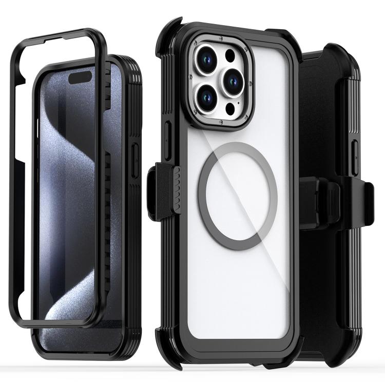 Coque de téléphone magnétique en acrylique à couverture complète avec clip arrière, pour iPhone 14 / 13, pour iPhone 14 Pro, pour iPhone 14 Pro Max, pour iPhone 13 Pro Max, pour iPhone 13 Pro, pour iPhone 12 / 12 Pro