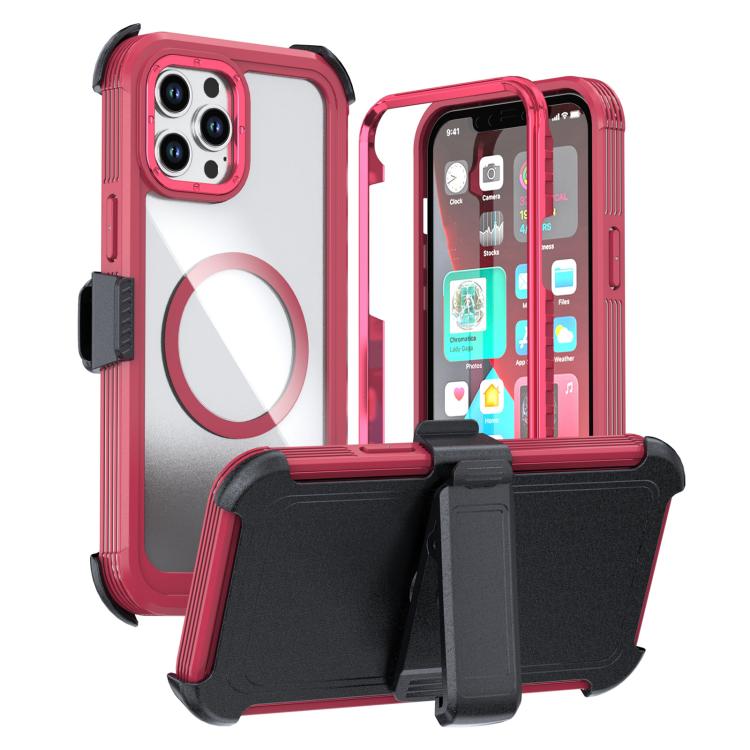 Coque de téléphone magnétique en acrylique à couverture complète avec clip arrière, pour iPhone 14 / 13, pour iPhone 14 Pro, pour iPhone 14 Pro Max, pour iPhone 13 Pro Max, pour iPhone 13 Pro, pour iPhone 12 / 12 Pro