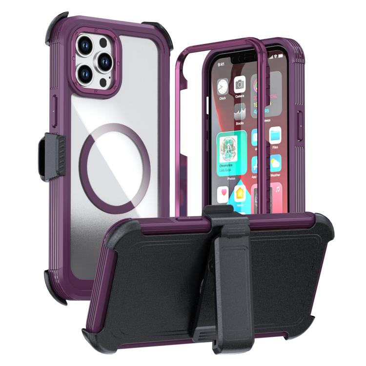 Coque de téléphone magnétique en acrylique à couverture complète avec clip arrière, pour iPhone 14 / 13, pour iPhone 14 Pro, pour iPhone 14 Pro Max, pour iPhone 13 Pro Max, pour iPhone 13 Pro, pour iPhone 12 / 12 Pro