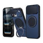 Coque de Téléphone Hybride PC TPU ShellGod avec Support Rotatif Magnétique et Protection d'Objectif, Pour iPhone 17 Pro Max, Pour iPhone 17 Pro