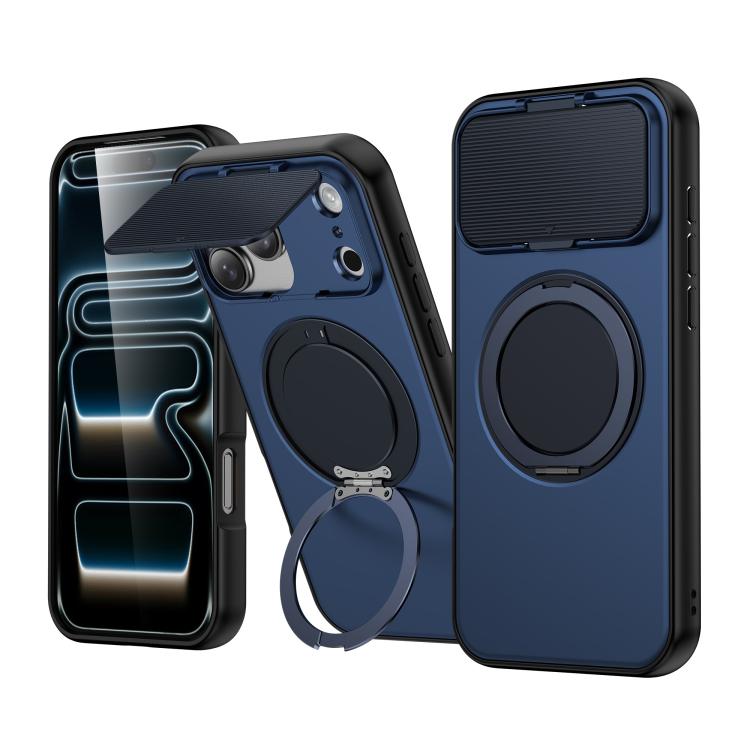 Coque de Téléphone Hybride PC TPU ShellGod avec Support Rotatif Magnétique et Protection d'Objectif, Pour iPhone 17 Pro Max, Pour iPhone 17 Pro